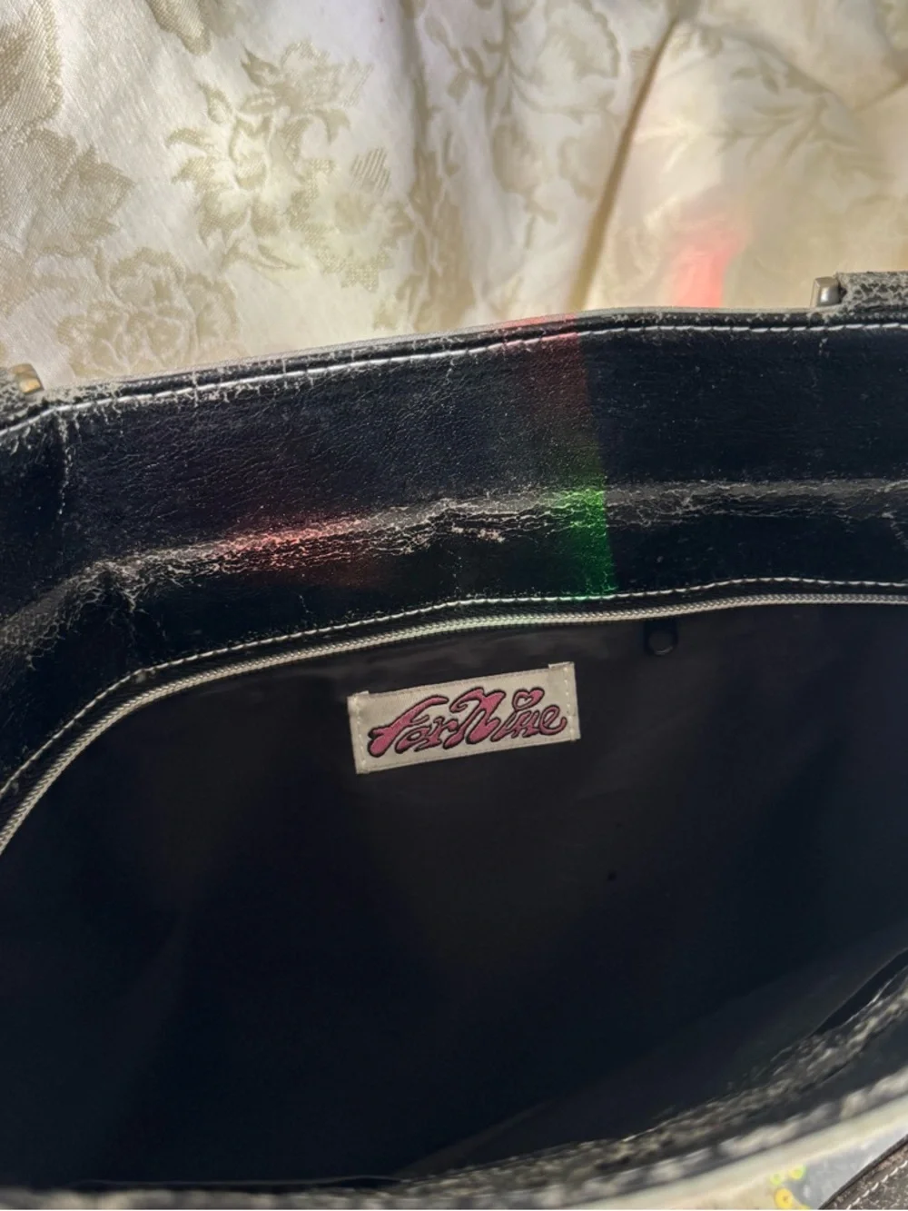 Vintage-Inspired Women’s Black Tote Bag with beaded Dancer Print - Picture 2 of 2